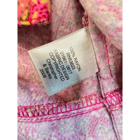 Christopher & Banks Petite Womens Long Sleeve Shirt Top Sz XL Pink Floral - Picture 5 of 11